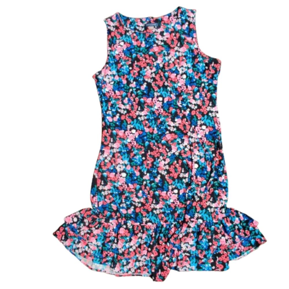 Tommy Hilfiger Women's Floral Sleeveless Drop Waist Ruffle Dress Size 8